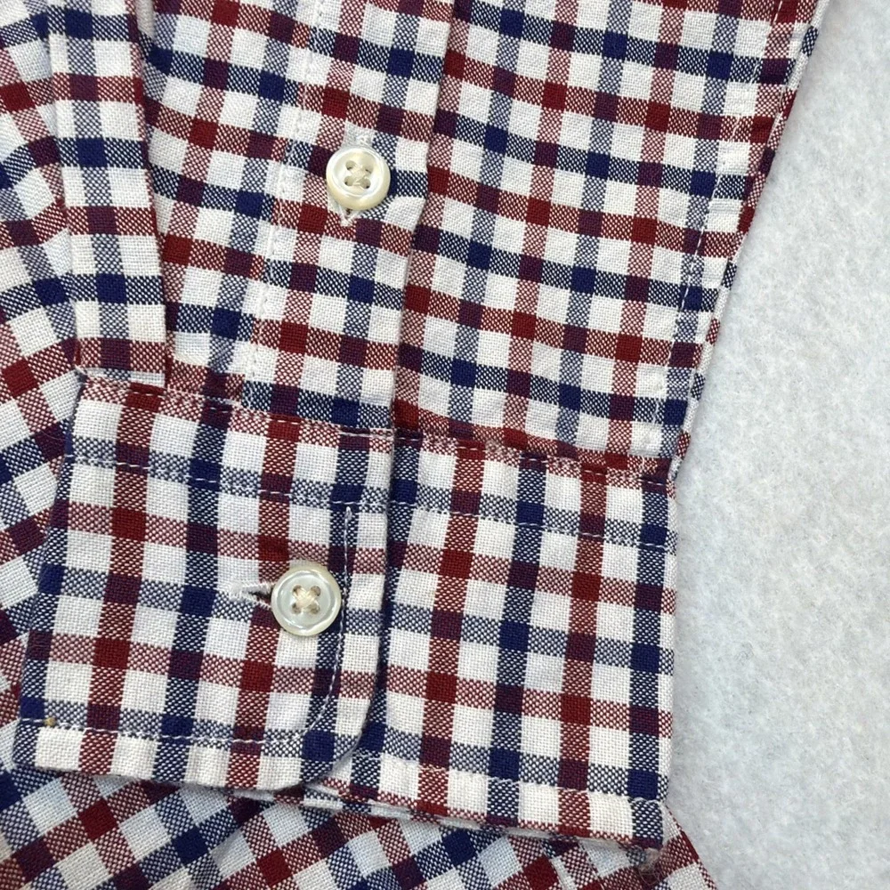 Ralph Lauren Boys Large 14-16 Gingham Button Down Shirt Red Navy‎ Blue Check